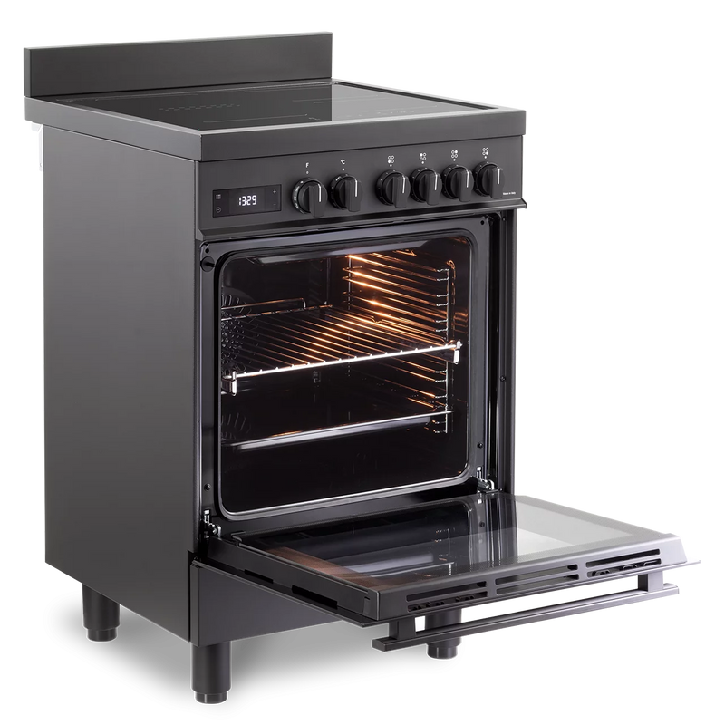 DeLonghi Modern 60cm Single Cavity Induction Range-Style Cooker DSC626IND-1-BL Black