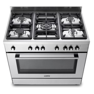 DeLonghi Modern 90cm Single Cavity Gas Range Cooker DSR916GS Stainless Steel