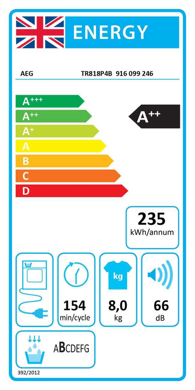AEG TR818P4B Heat Pump Tumble Dryer - DB Domestic Appliances