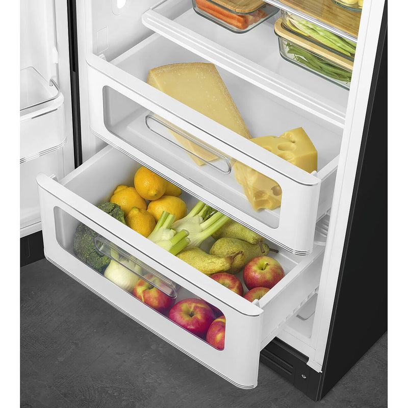 Smeg FAB28LBL6UK 50's Style Left Hand Hinge Retro Tall Fridge with Ice Box