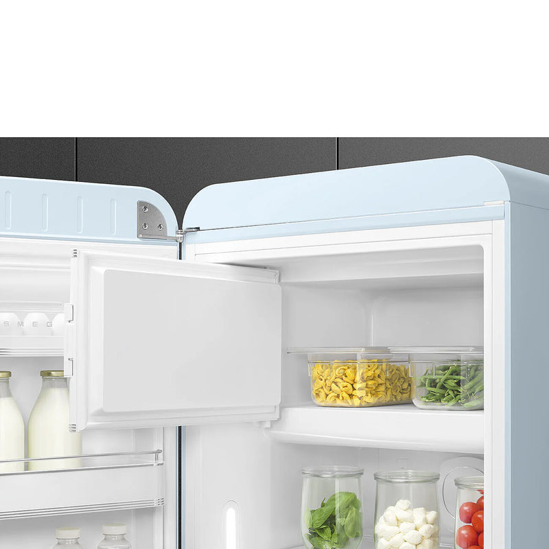 Smeg FAB28LPB6UK 50's Style Left Hand Hinge Retro Tall Fridge with Ice Box