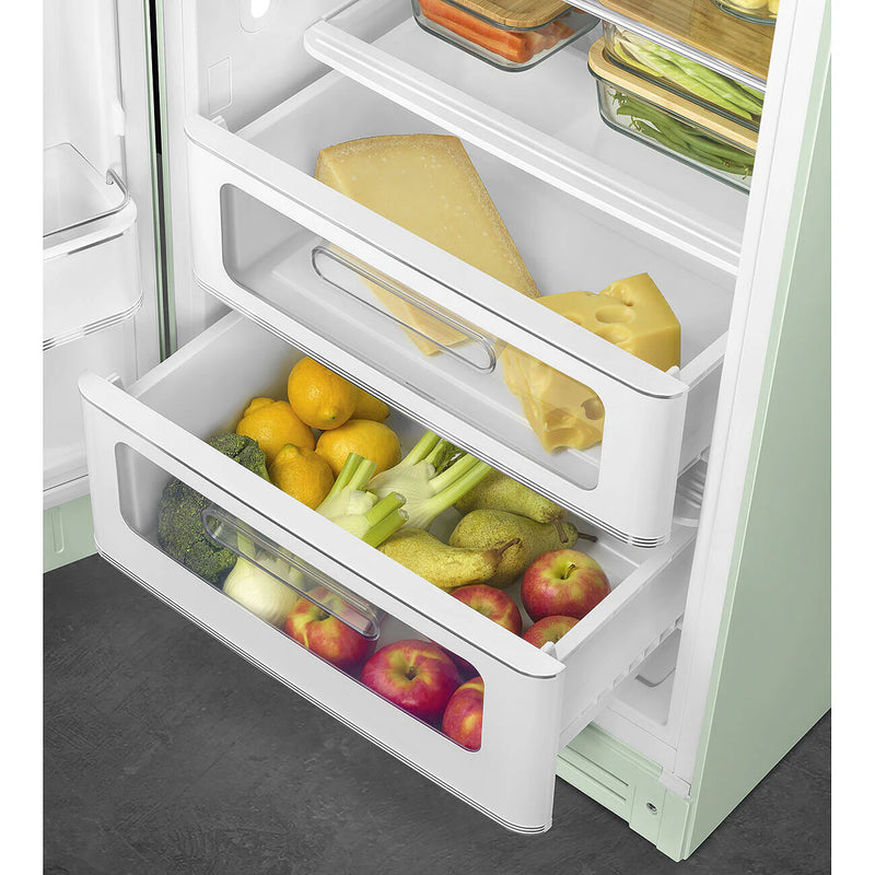 Smeg FAB28LPG6 50's Style Left Hand Hinge Retro Tall Fridge with Ice Box