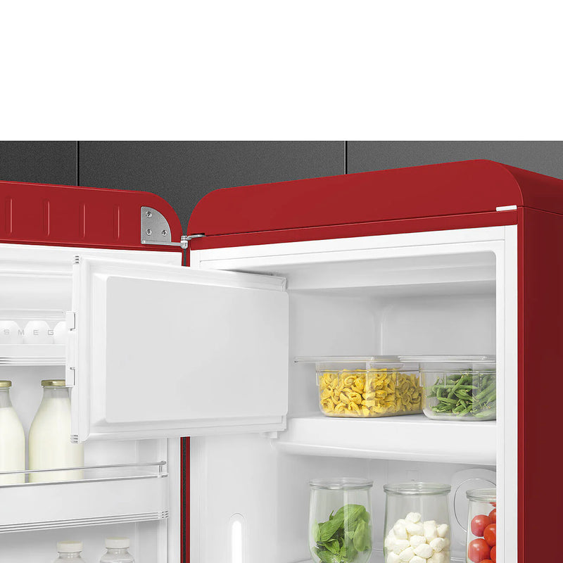 Smeg FAB28LRD6UK 50's Style Left Hand Hinge Retro Tall Fridge with Ice Box
