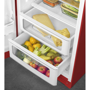 Smeg FAB28LRD6UK 50's Style Left Hand Hinge Retro Tall Fridge with Ice Box