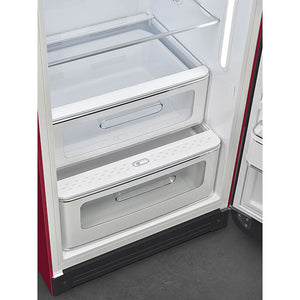 Smeg FAB28RDRB6 50's Style Right Hand Hinge Retro Tall Fridge with Ice Box