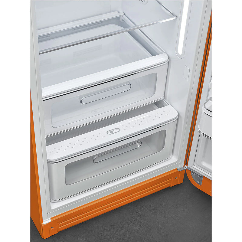Smeg FAB28ROR6 50's Style Right Hand Hinge Retro Tall Fridge with Ice Box