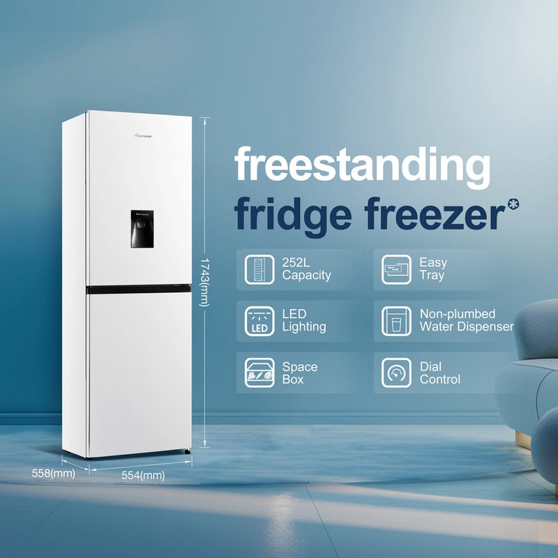 Fridgemaster MC55240ES 50/50 Freestanding Silver Fridge Freezer