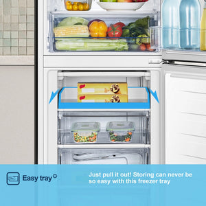 Fridgemaster MC55240ES 50/50 Freestanding Silver Fridge Freezer