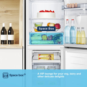 Fridgemaster MC55240ES 50/50 Freestanding Silver Fridge Freezer