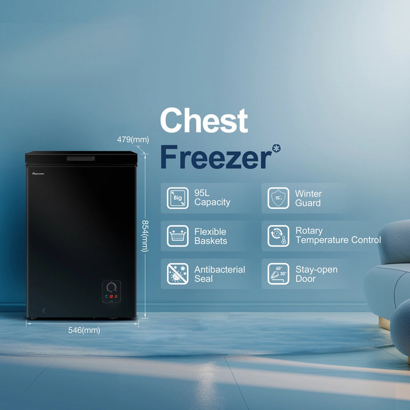 Fridgemaster MCF96EB 95 Litre Black Chest Freezer