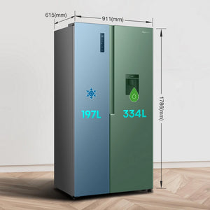 Fridgemaster MS91558DES Non Plumbed American Fridge Freezer