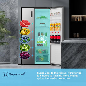 Fridgemaster MS91558DES Non Plumbed American Fridge Freezer
