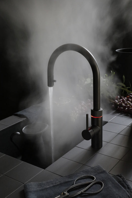 Quooker 3 in 1 Flex Black Combi Boiling Water Tap + CUBE