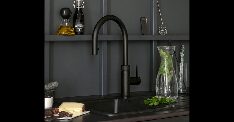 Quooker 3 in 1 Flex Black Combi Boiling Water Tap + CUBE