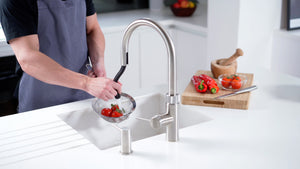 Quooker 3 in 1 Flex Polished Chrome PRO3 Boiling Water Tap + CUBE