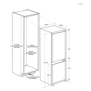 Haier ID Series 6 HBW7518CTK Integrated 70/30 Fridge Freezer