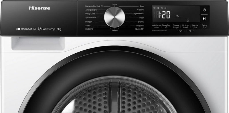 Hisense DH3S802BW3 8kg Heat Pump Tumble Dryer