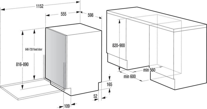 Hisense HV663A60UK Full Size Integrated 16 Place Dishwasher