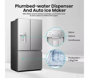 Hisense RF815N4SESE Plumbed Silver American Fridge Freezer