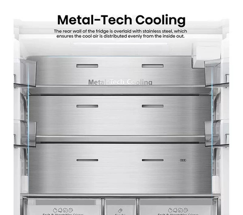 Hisense RF815N4SESE Plumbed Silver American Fridge Freezer