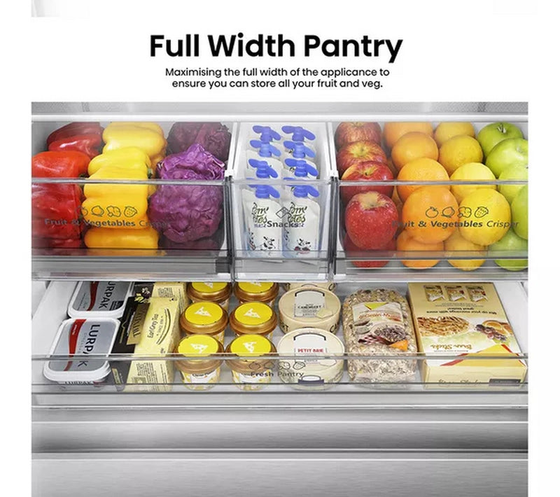 Hisense RF815N4SESE Plumbed Silver American Fridge Freezer