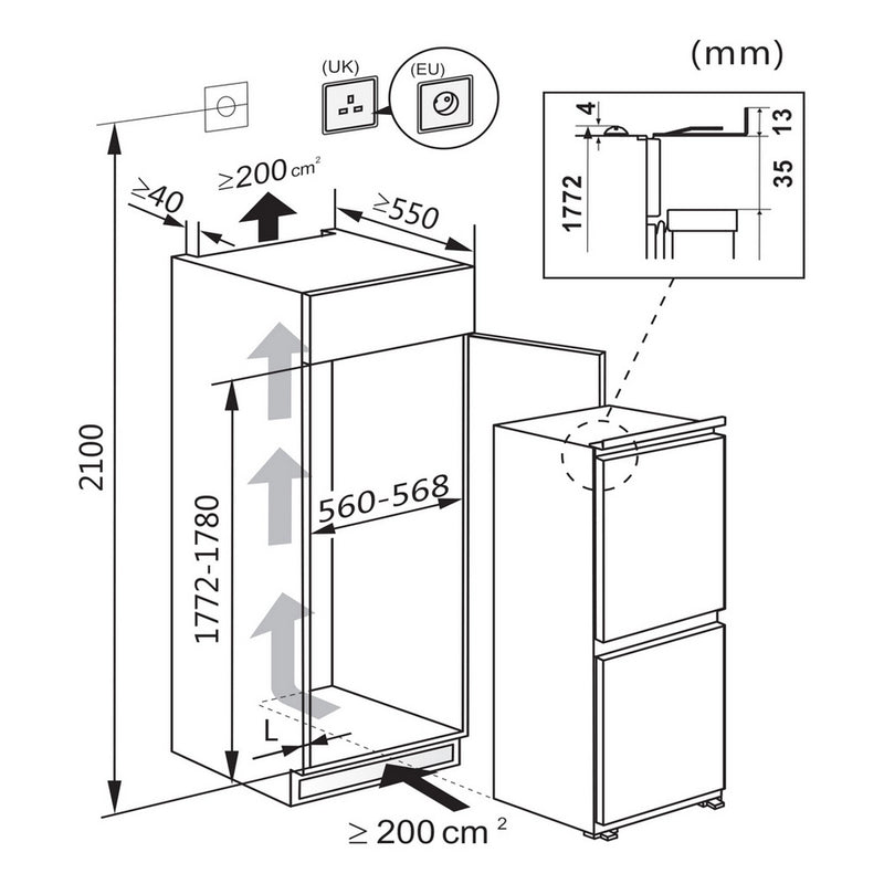 Hisense RIB291F4AWE Integrated Fridge Freezer