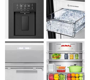 Hisense RQ5P470SYFD Non Plumbed Black American Fridge Freezer
