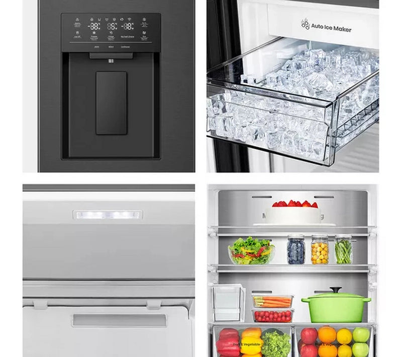 Hisense RQ5P470SYFD Non Plumbed Black American Fridge Freezer