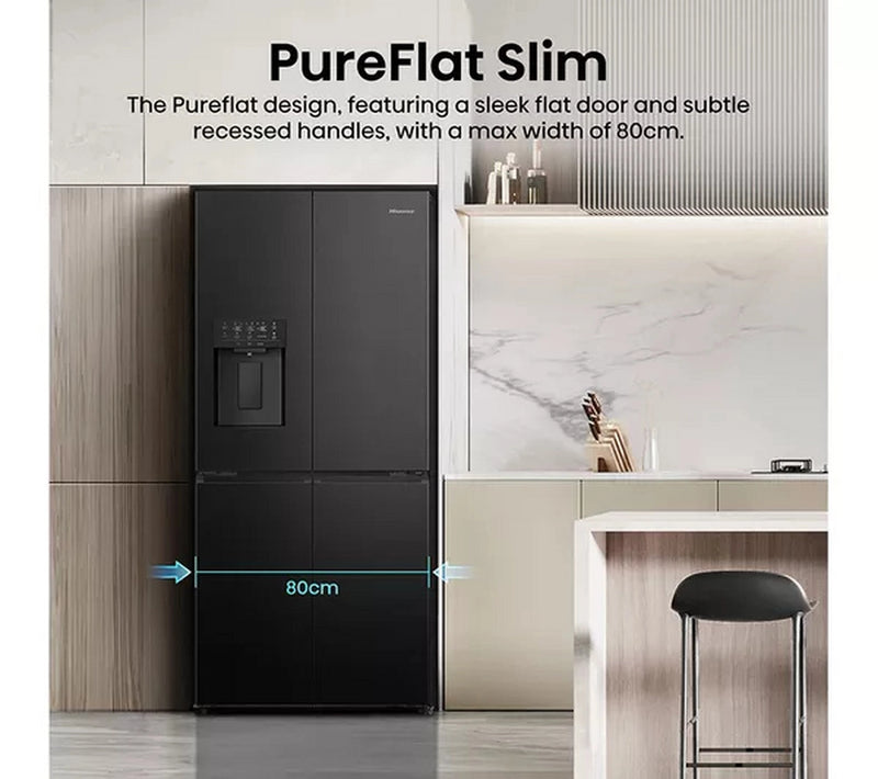 Hisense RQ5P470SYFD Non Plumbed Black American Fridge Freezer