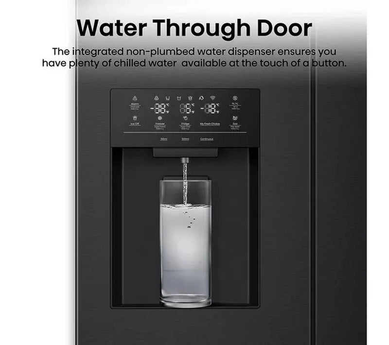 Hisense RQ5P470SYFD Non Plumbed Black American Fridge Freezer