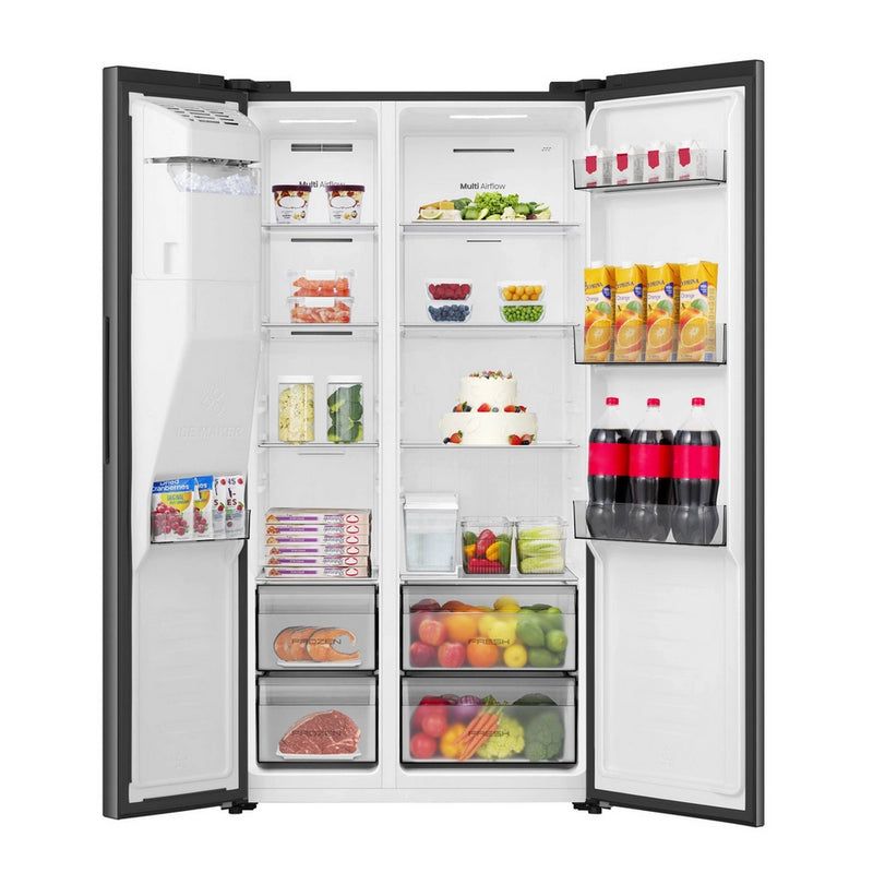 Hisense RS5P528STBE Non Plumbed Black American Fridge Freezer