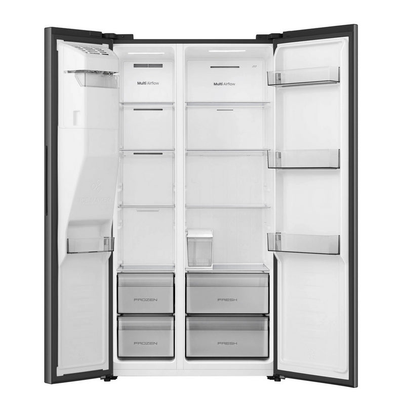 Hisense RS5P528STBE Non Plumbed Black American Fridge Freezer