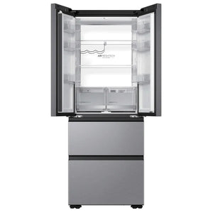 Haier HFKR5718DNMM Freestanding Fridge Freezer – 402L Total, No Frost – Platinum Inox (D Rated)