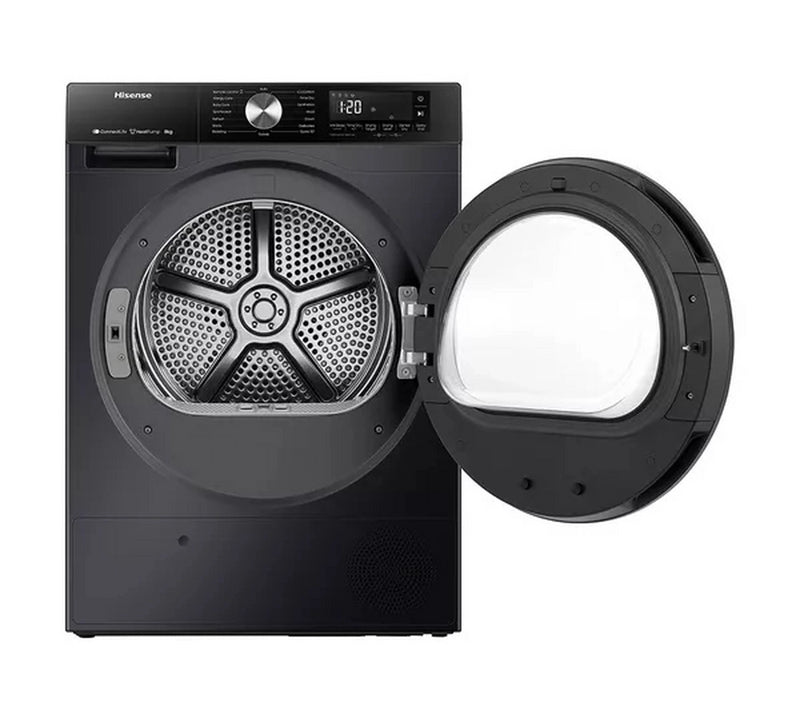 Hisense Series 3S DH3S802BB3 8kg Heat Pump Tumble Dryer – Sensor Drying & Wi‑Fi – Black (A+++ Rated)