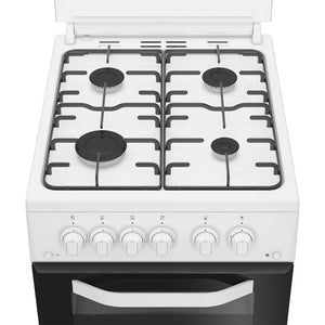 Hotpoint HDG5GCW 50cm Freestanding Gas Cooker – Double Oven, 4 Burner Hob – White (A+ Rated)