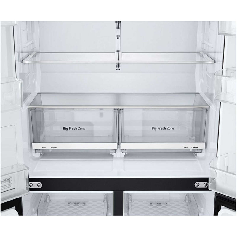 LG NatureFRESH  GMF960EV4E Essence Black Steel Plumbed American Fridge Freezer