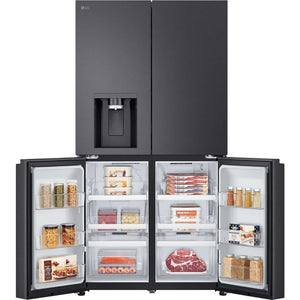 LG NatureFRESH  GMF960EV4E Essence Black Steel Plumbed American Fridge Freezer