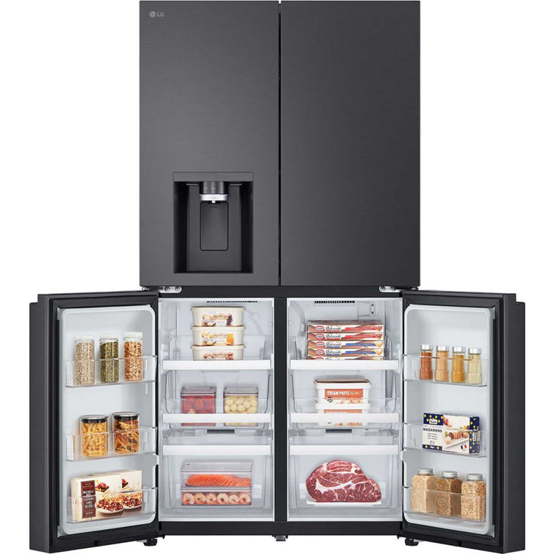 LG NatureFRESH  GMF960EV4E Essence Black Steel Plumbed American Fridge Freezer