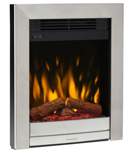 Dimplex Luna Brushed Chrome Optiflame Inset Electric Fire