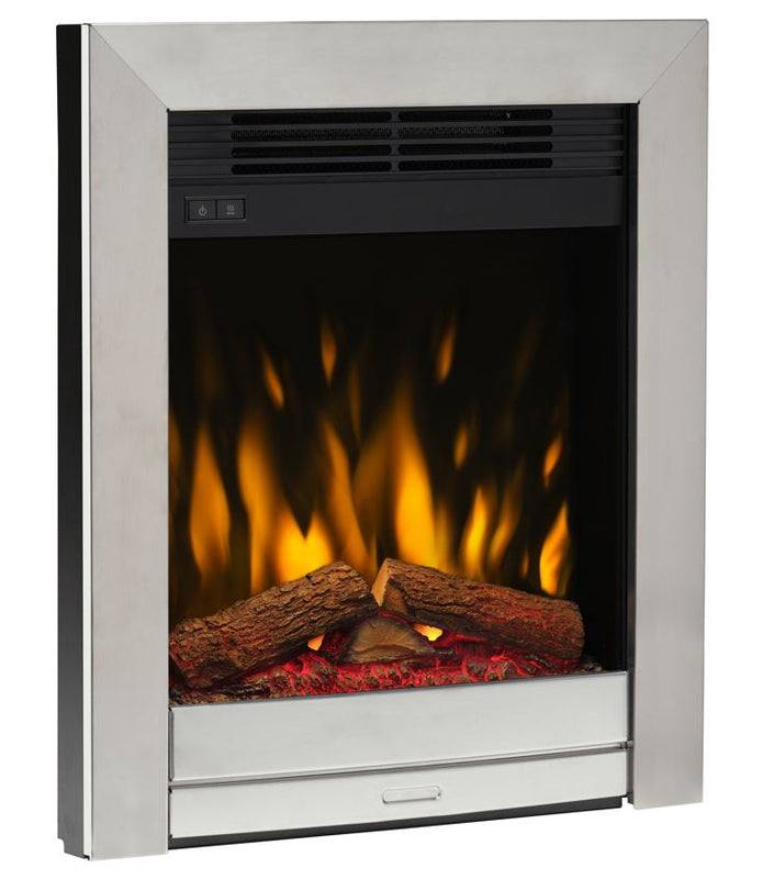 Dimplex Luna Brushed Chrome Optiflame Inset Electric Fire