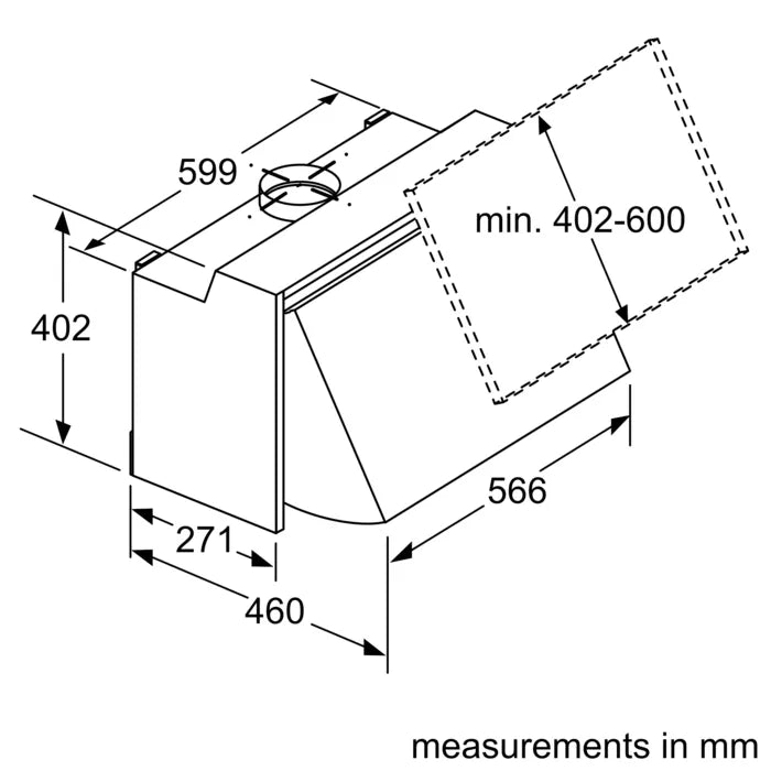 Neff D64MAC1X0B N30 60cm Integrated Hood