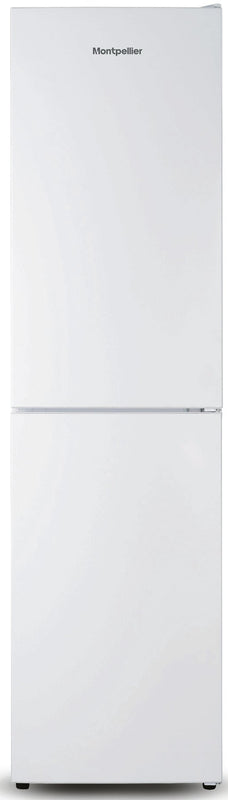 A white two-door refrigerator with a top freezer compartment, shown against a plain white background.