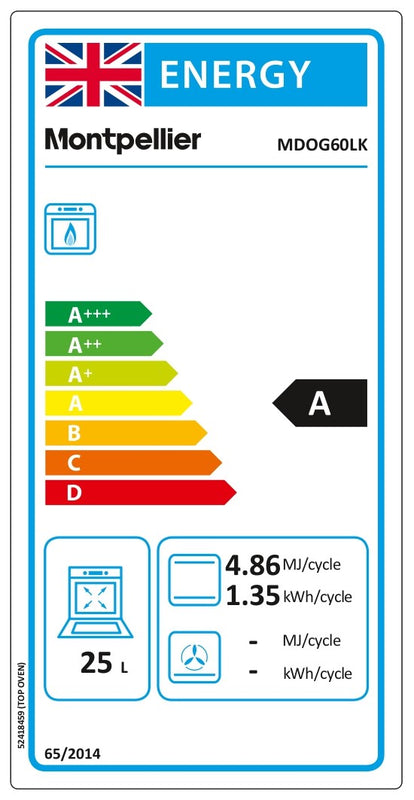 Montpellier MDOG60LK Freestanding Gas Cooker - DB Domestic Appliances