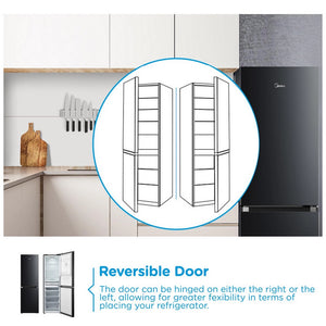 Midea MDRB379FGD30 Total No Frost Black Freestanding Fridge Freezer