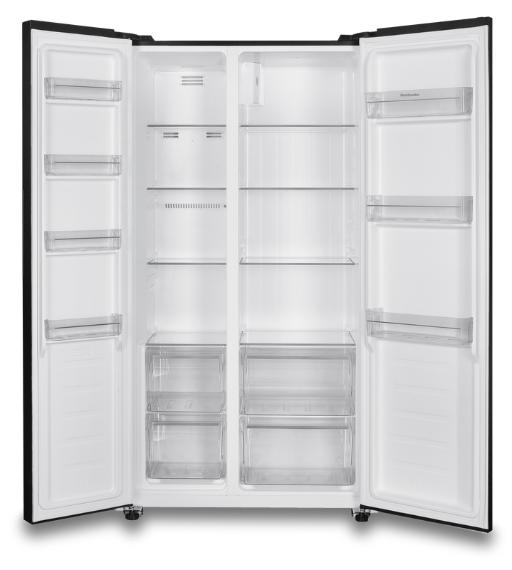 Montpellier MSBS442K Black American Fridge Freezer