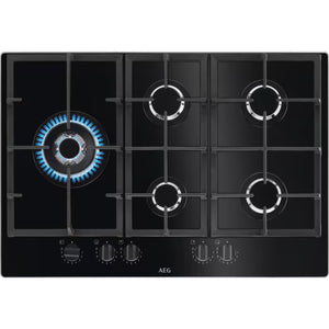 AEG HKB75820NB 6000 Series 75cm Gas On Glass Hob