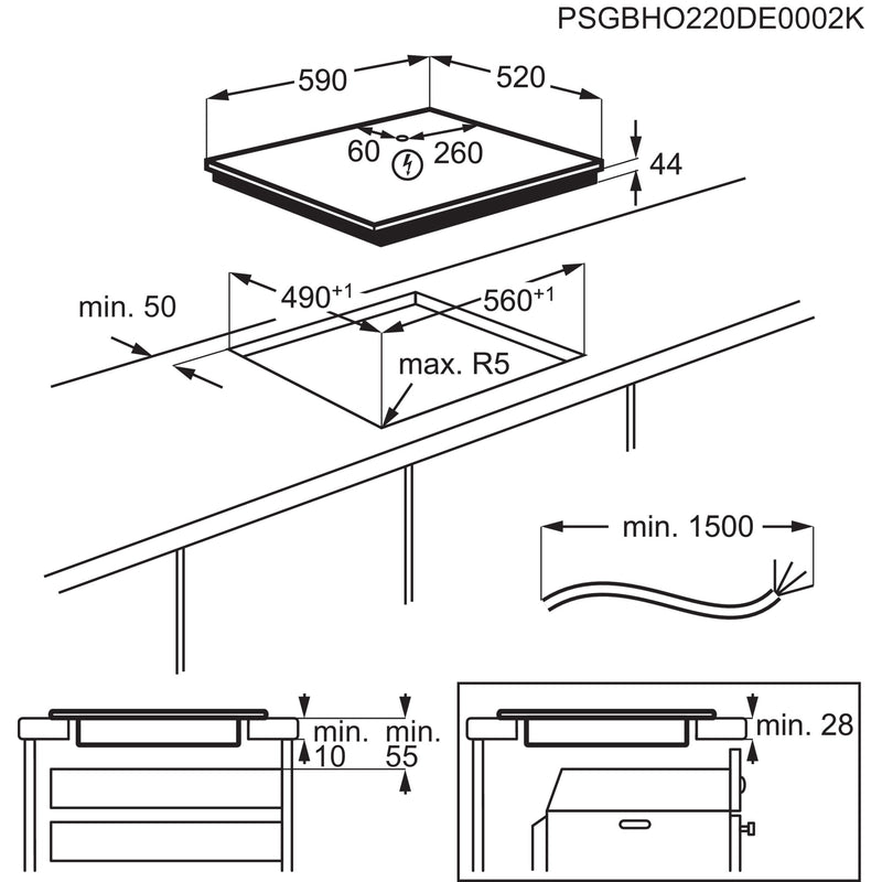 AEG IAX64411CB 7000 SenseBoil® 60 cm Induction Hob