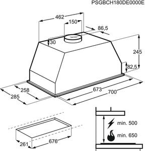 AEG DGB3850M Canopy Hood - DB Domestic Appliances