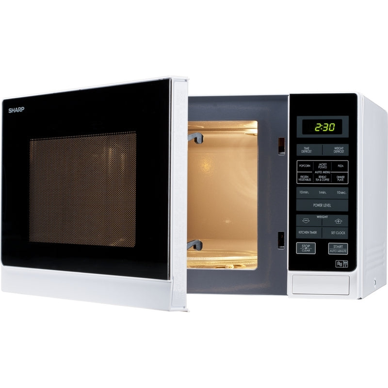 Sharp R372WM 25 Litre Single Microwave White - DB Domestic Appliances