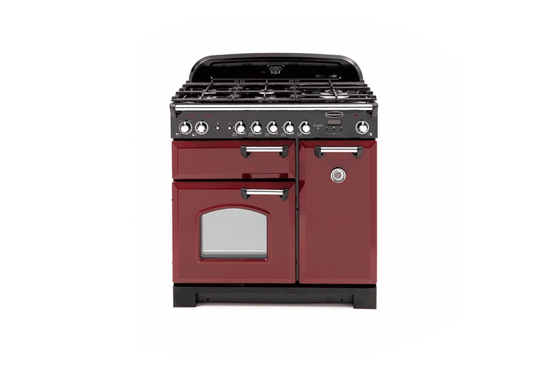 Rangemaster Classic 100cm Induction Range Cooker Cranberry with Chrome
